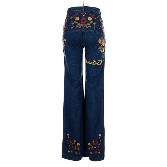 Spell And The Gypsy Love Child Embroidered Funky High Waist Flare Jeans Small - Picture 4 of 8